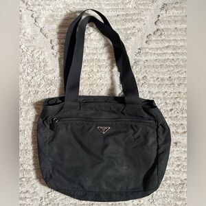 Prada Vintage Nylon Black Tote Bag